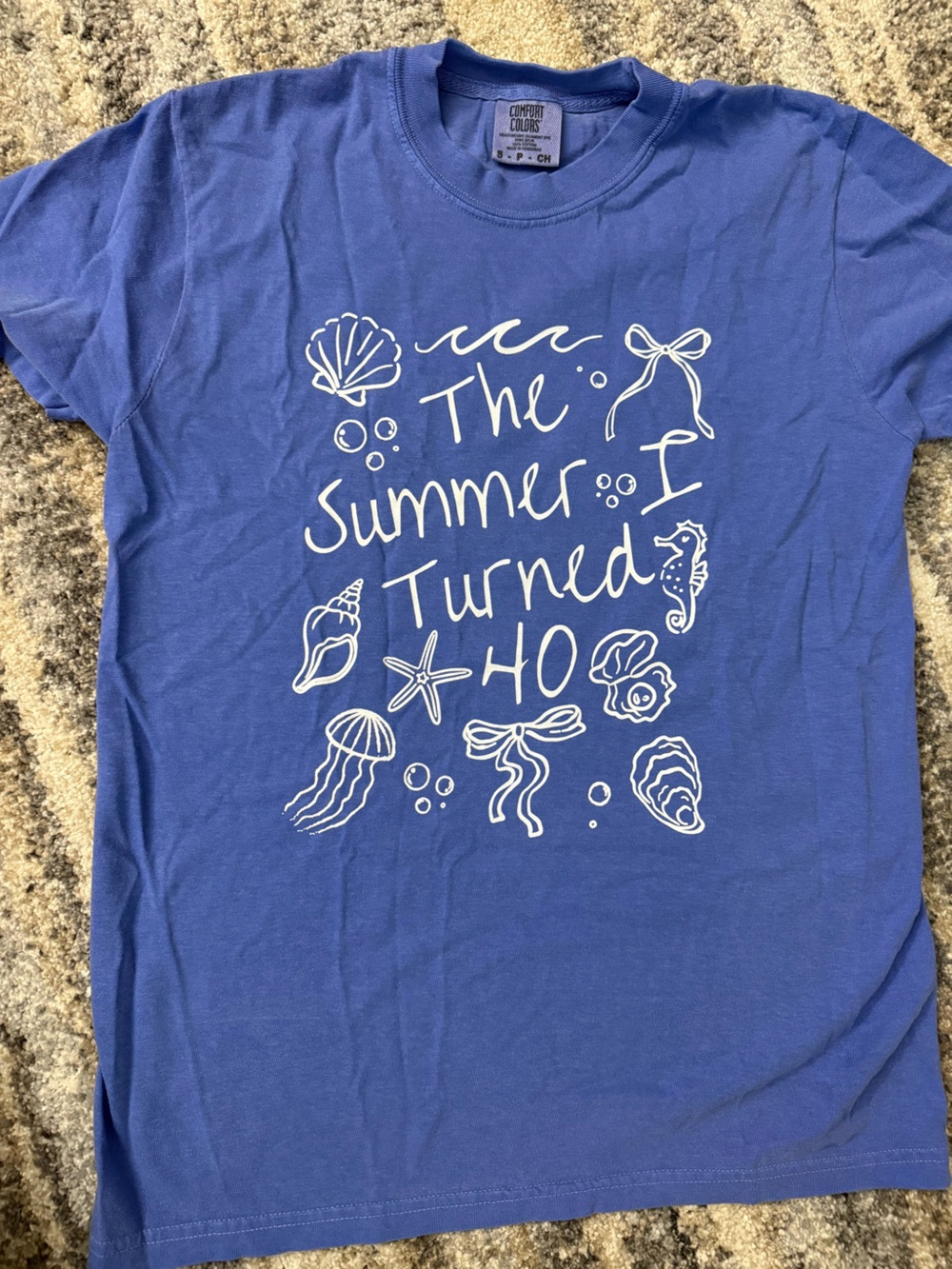 Blue Graphic Tee "The Summer I Turned 40" New